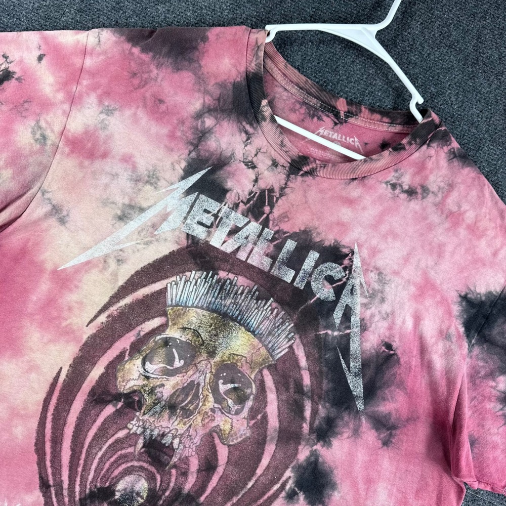 Metallica T Shirt Mens L Large Pink Tie Dye In Vertigo You Will Be Graphic Tee